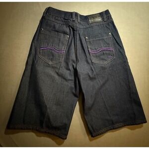 Enyce New York Shorts Mens 34‎ Blue Denim Embroidered Pocketed Zip Y2K 34x13.